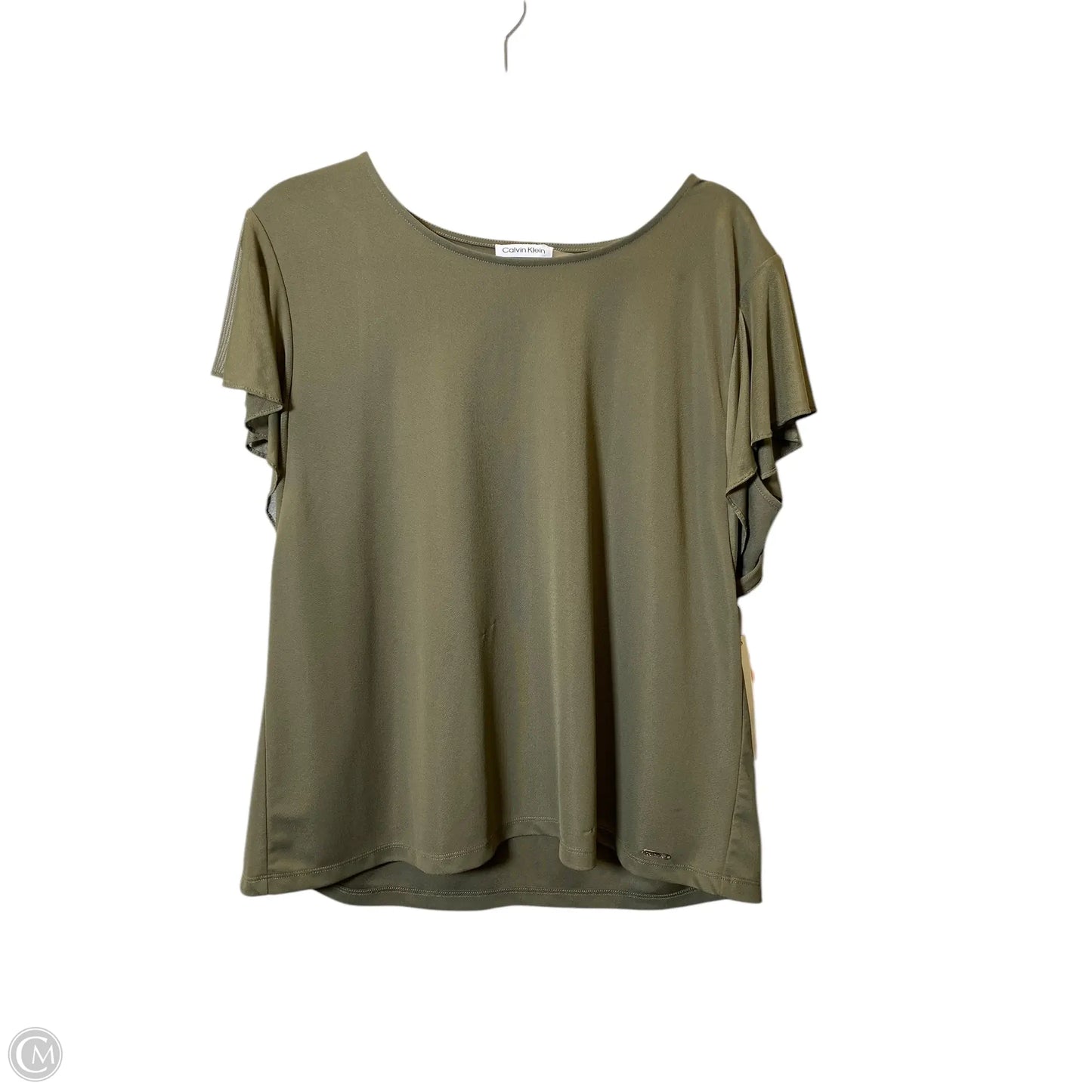 Top Short Sleeve By Calvin Klein In Green, Size: Xl