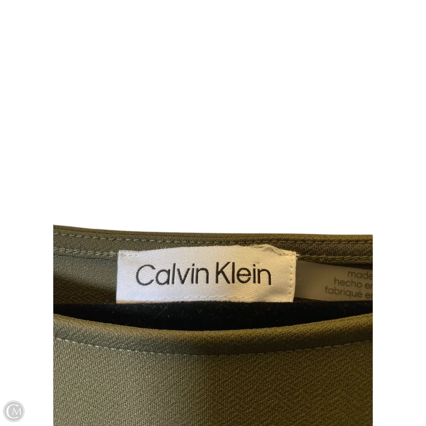 Top Short Sleeve By Calvin Klein In Green, Size: Xl