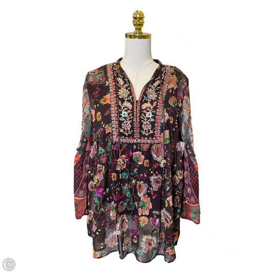 Blouse 3/4 Sleeve By Soft Surroundings In Multi-colored, Size: Mp