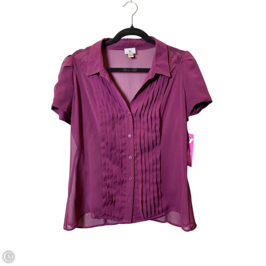 Top Short Sleeve By Worthington In Purple, Size: Xl