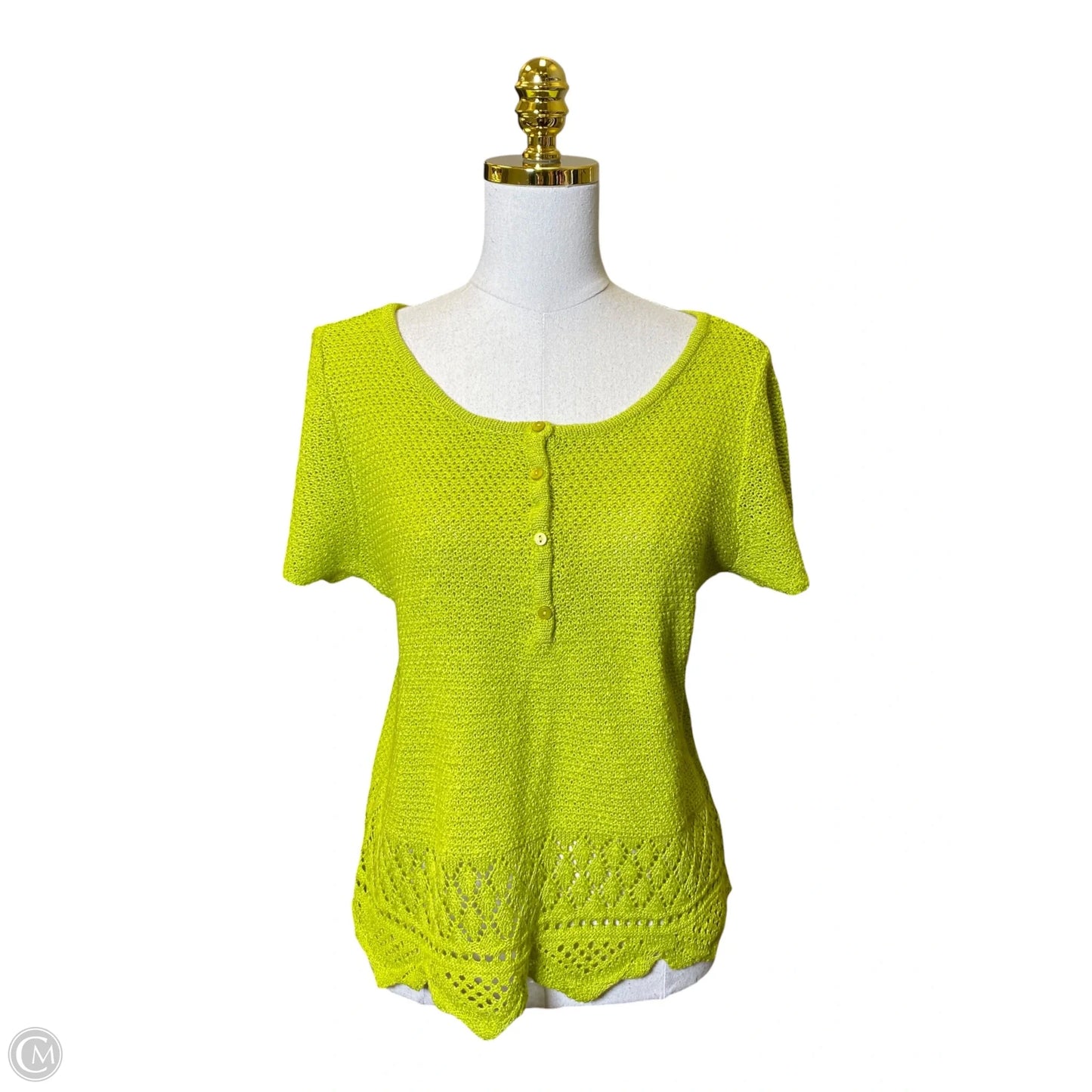 Top Short Sleeve By Lc Lauren Conrad In Green, Size: M