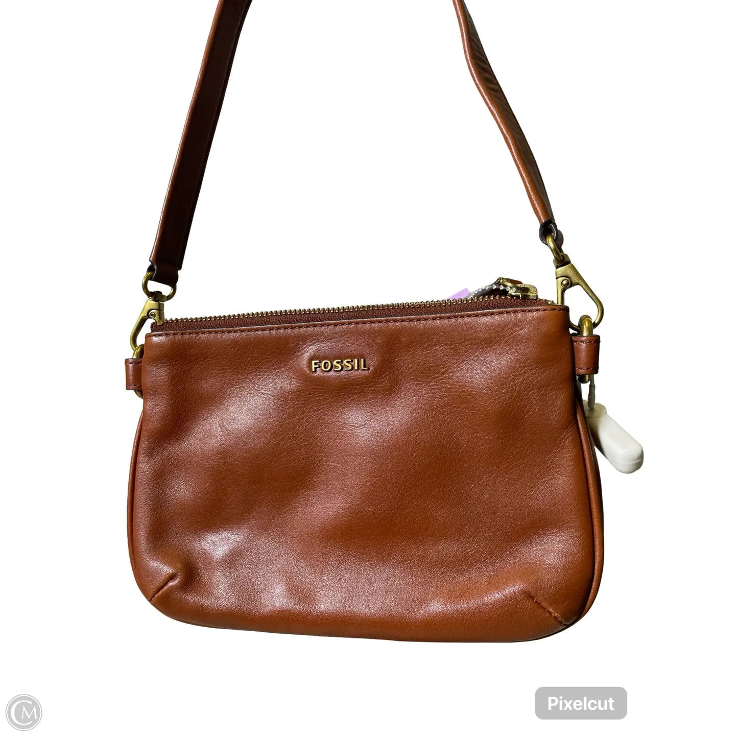 Handbag Leather By Fossil, Size: Small