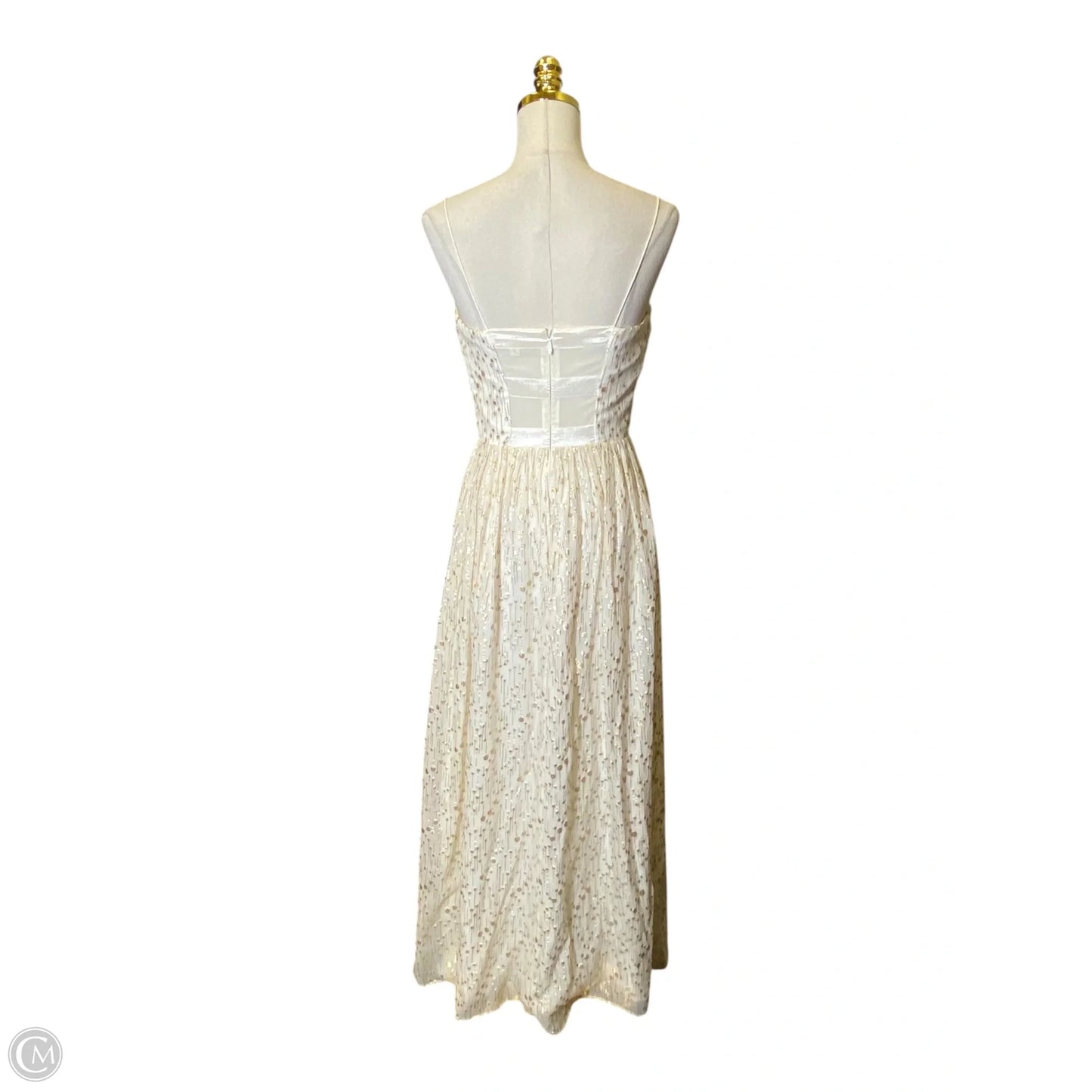 Dress Casual Maxi By Clothes Mentor In Gold & White, Size: S