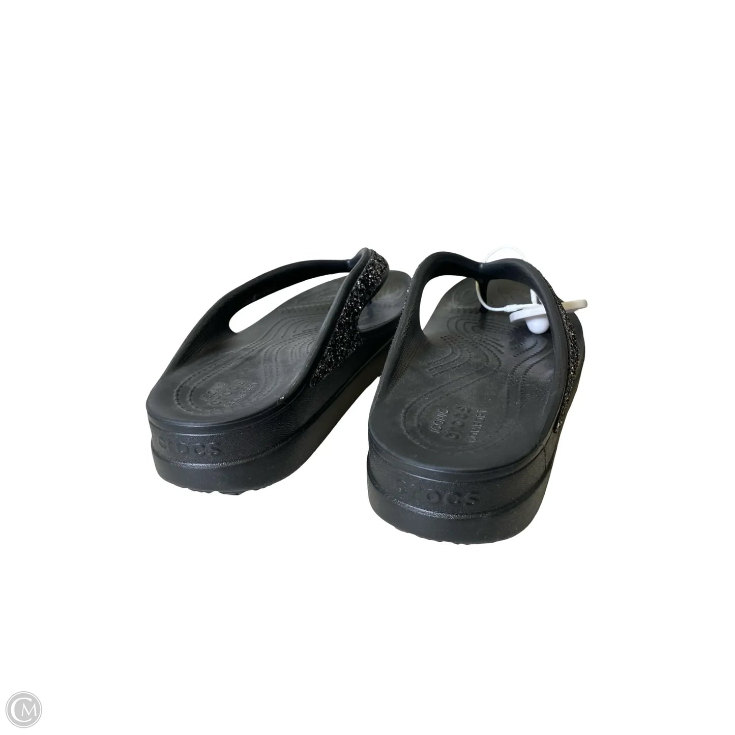 Sandals Heels Platform By Crocs In Black, Size: 10