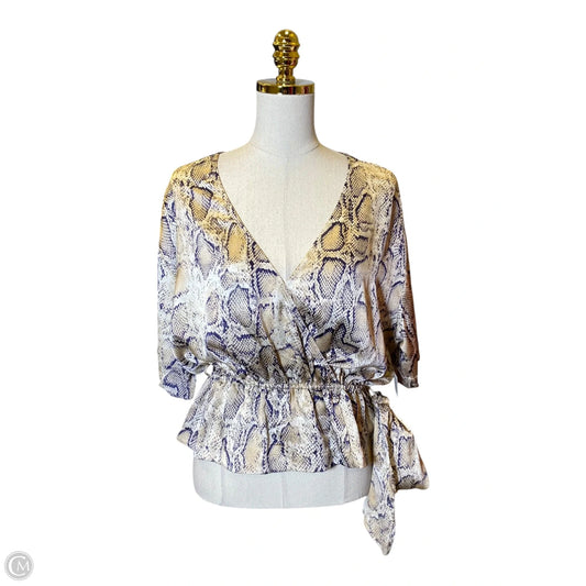 Blouse Short Sleeve By Bb Dakota In Animal Print, Size: M