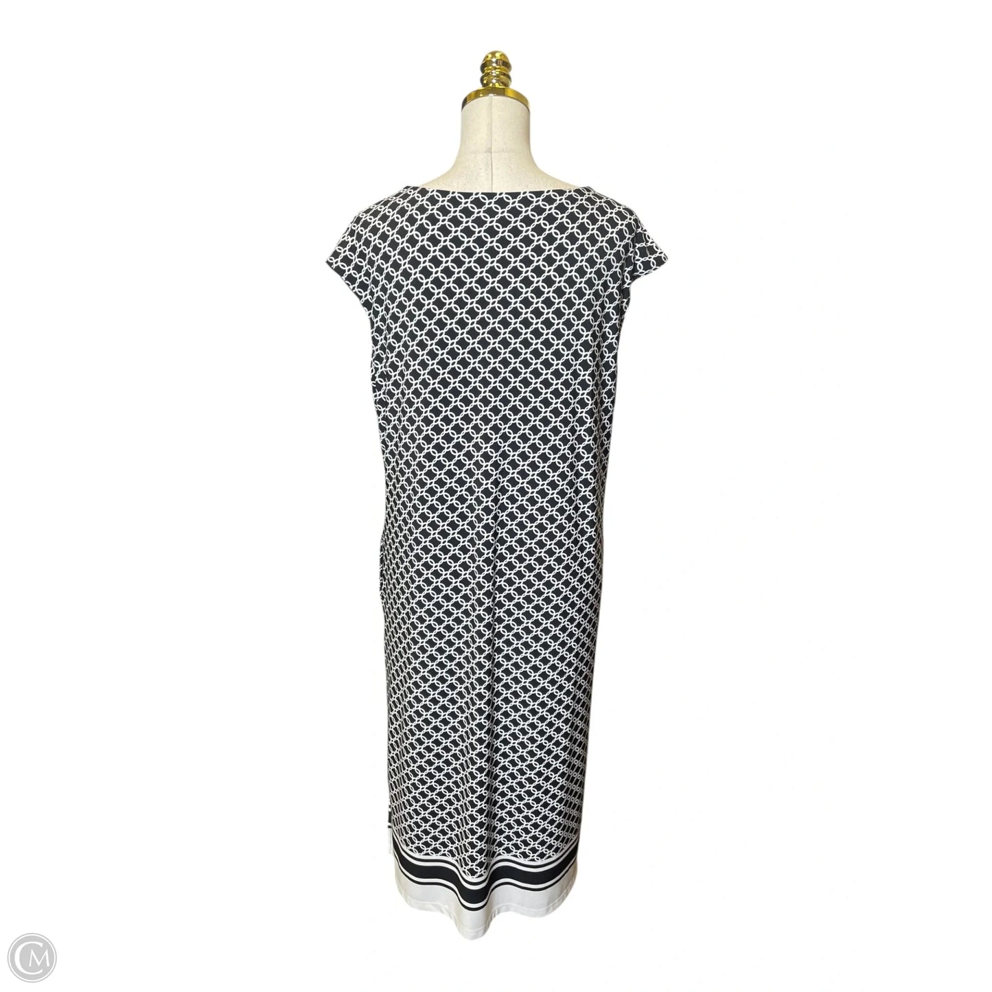Dress Casual Midi By Chicos In Black & White, Size: L