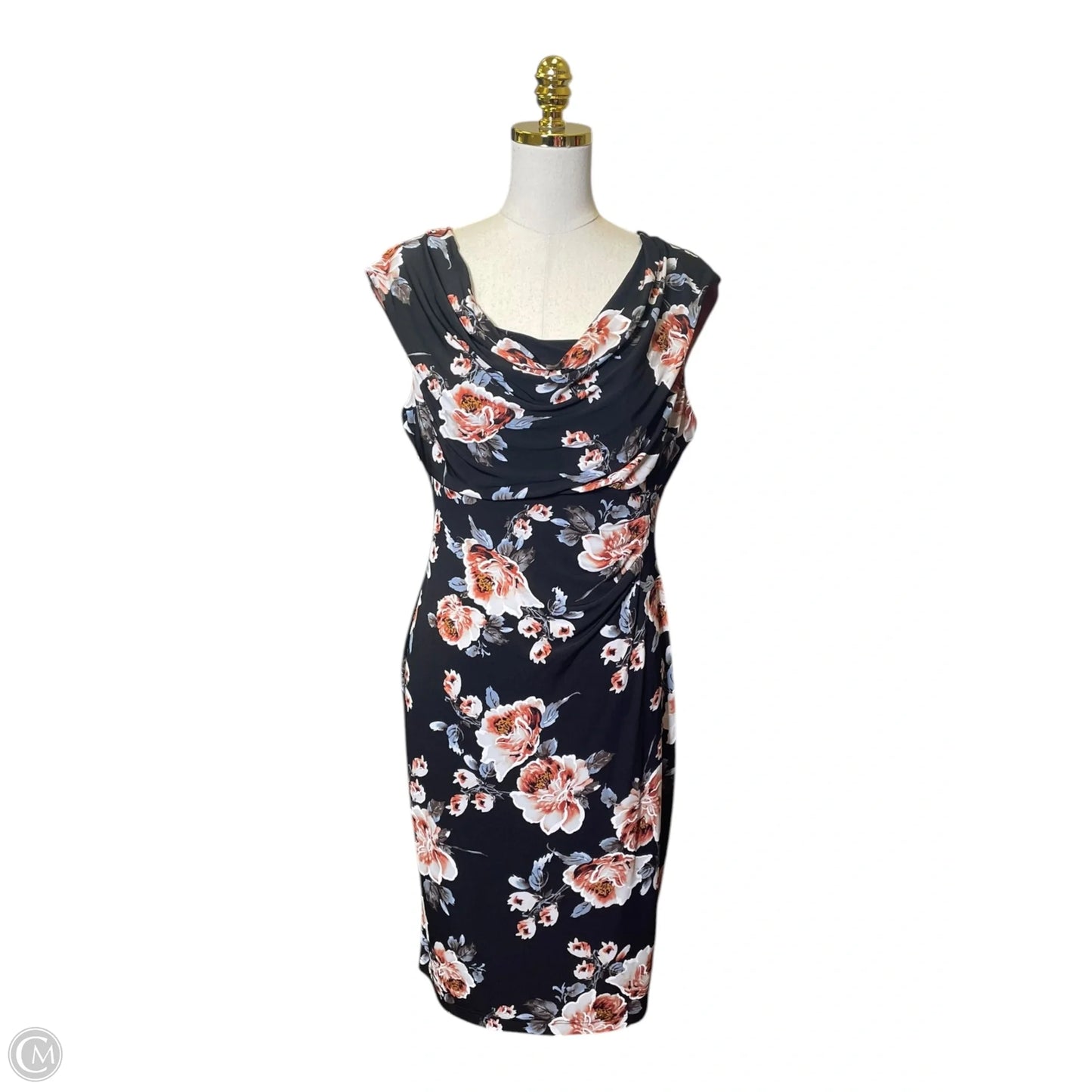 Dress Casual Midi By Connected Apparel In Floral Print, Size: 12