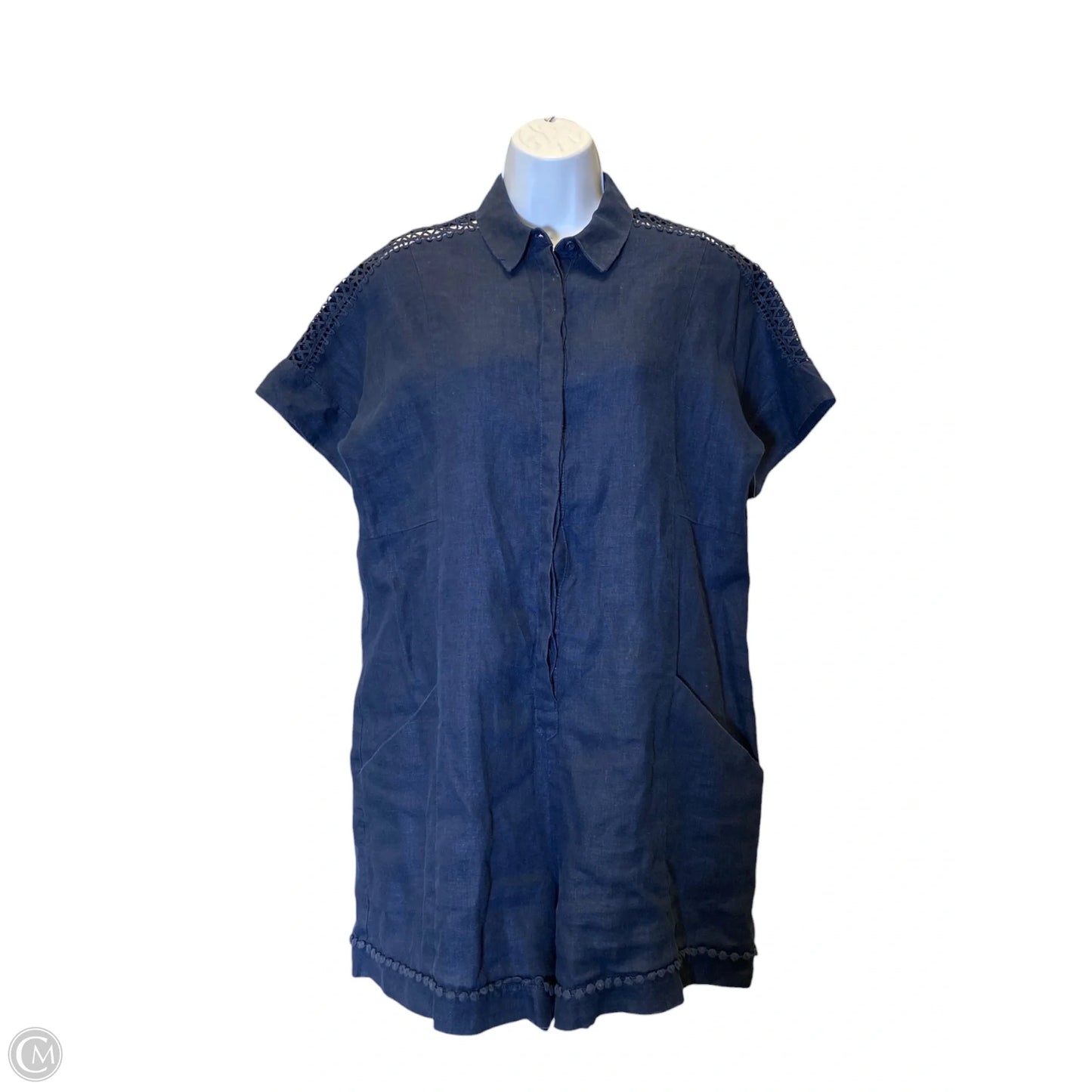 Romper Designer By Neiman Marcus In Blue, Size: M