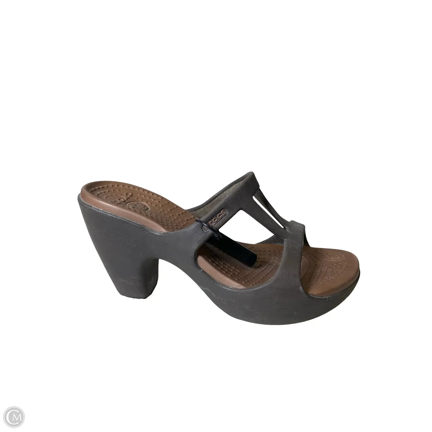 Shoes Heels Block By Crocs In Brown, Size: 6