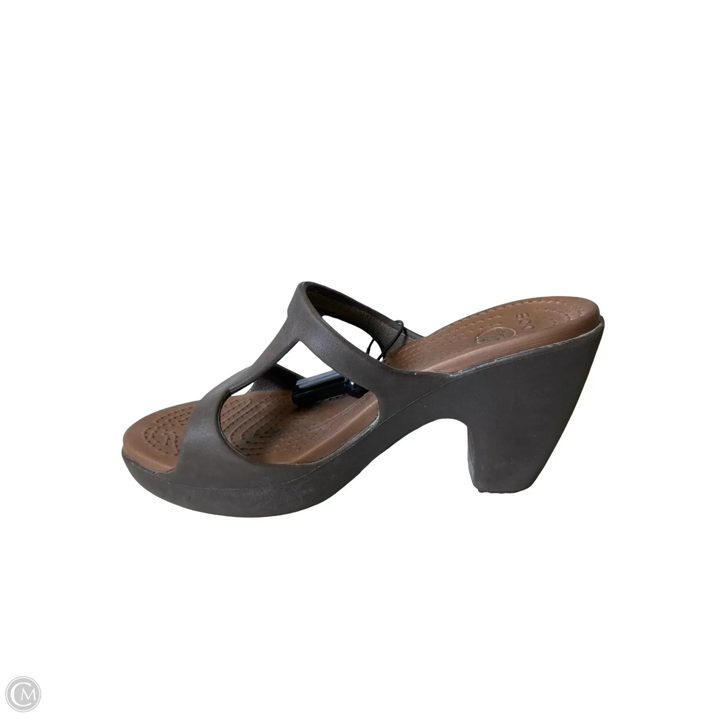 Shoes Heels Block By Crocs In Brown, Size: 6
