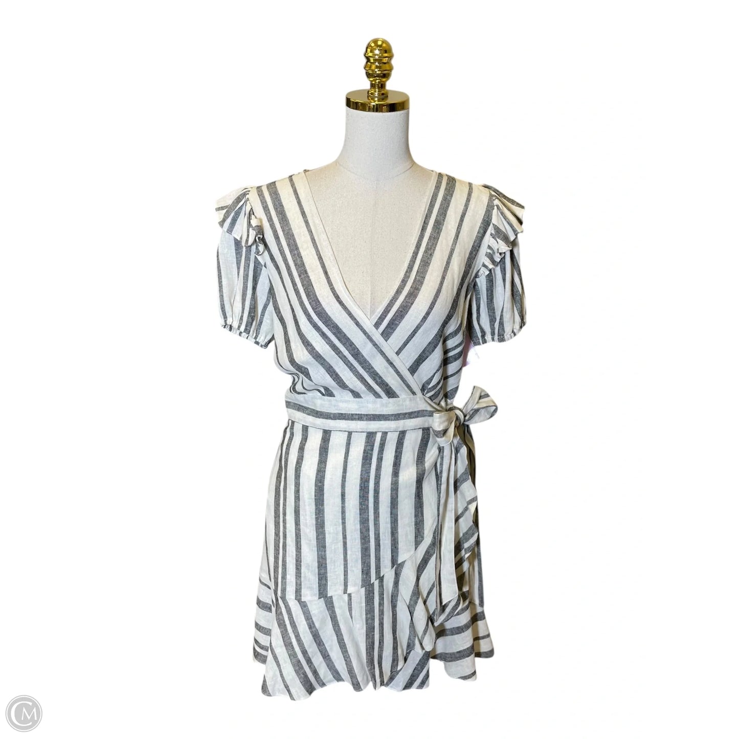 Dress Casual Midi By Clothes Mentor In Black & Grey, Size: S