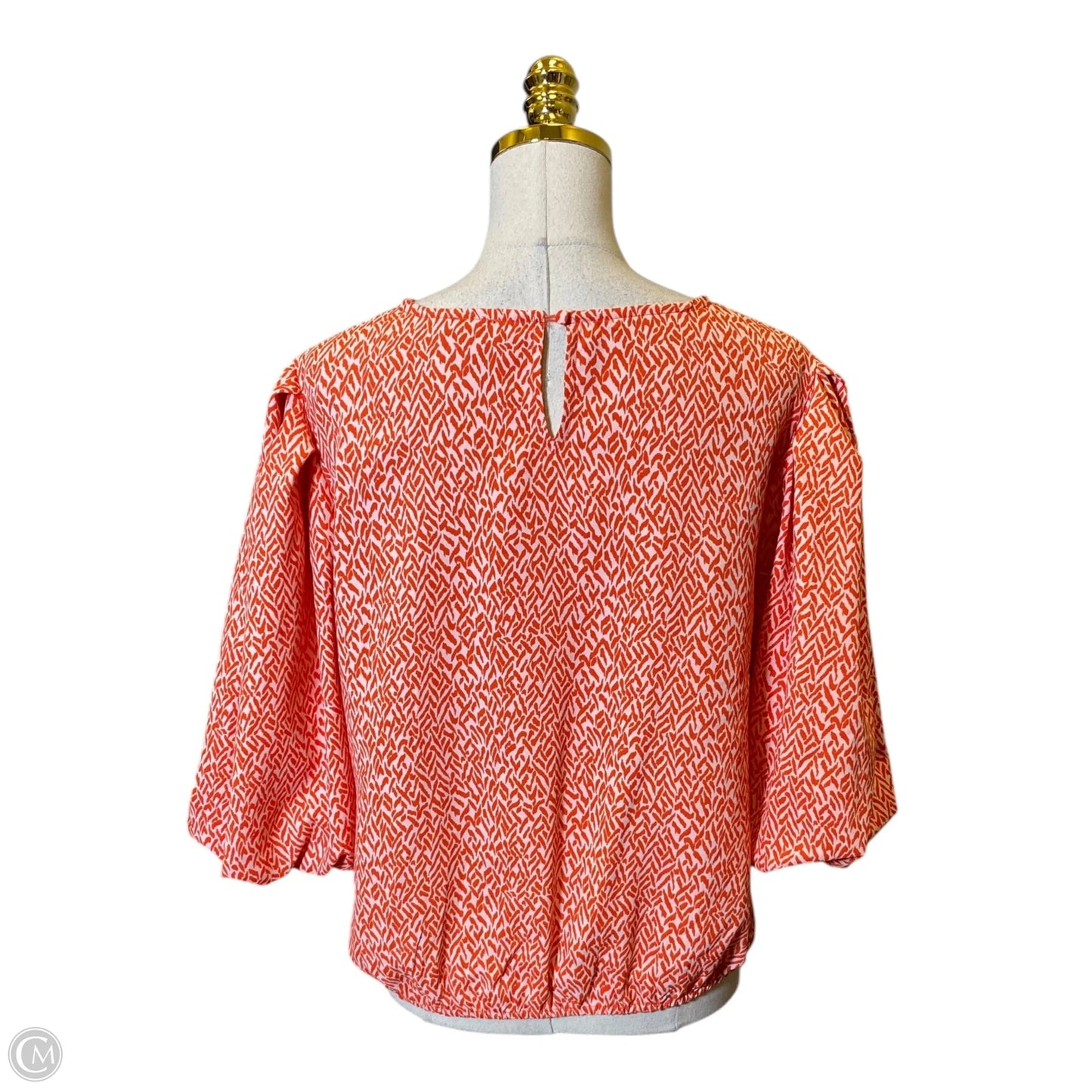Blouse 3/4 Sleeve By Vince Camuto In Orange, Size: L