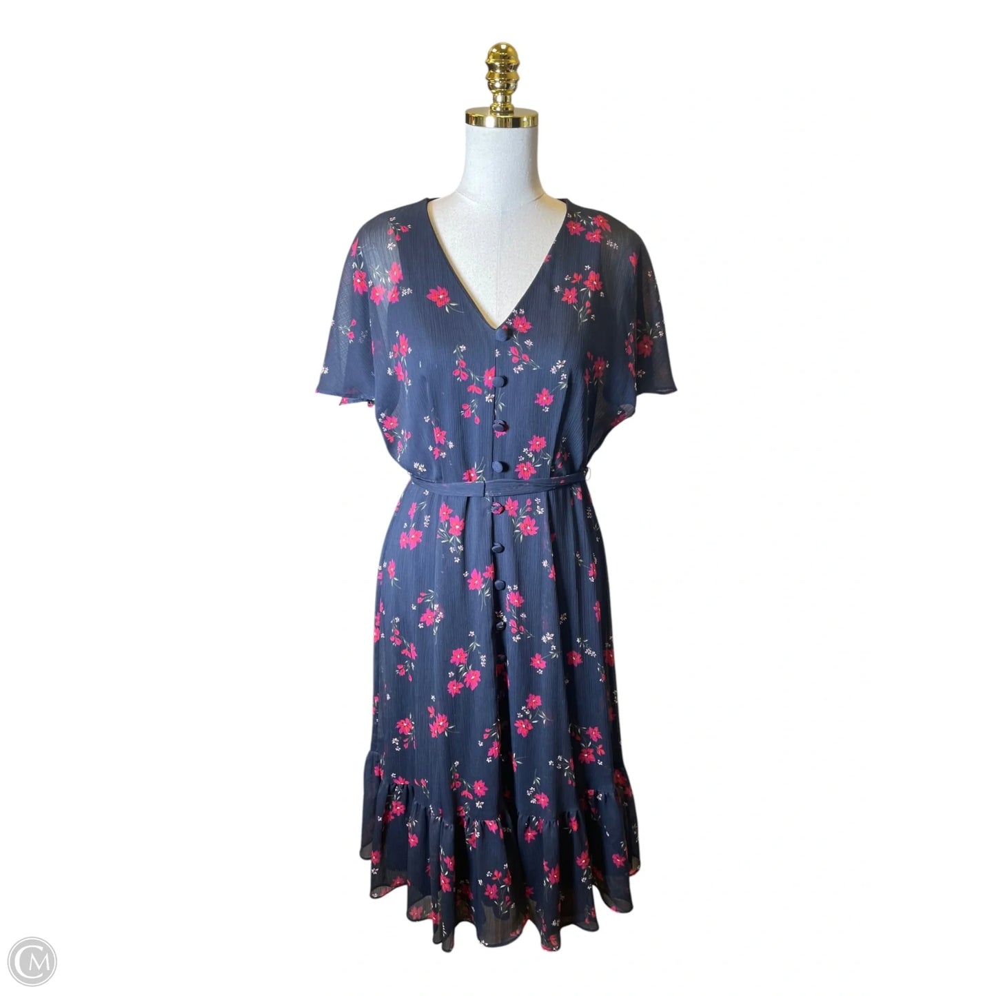 Dress Casual Maxi By Calvin Klein In Floral Print, Size: 8