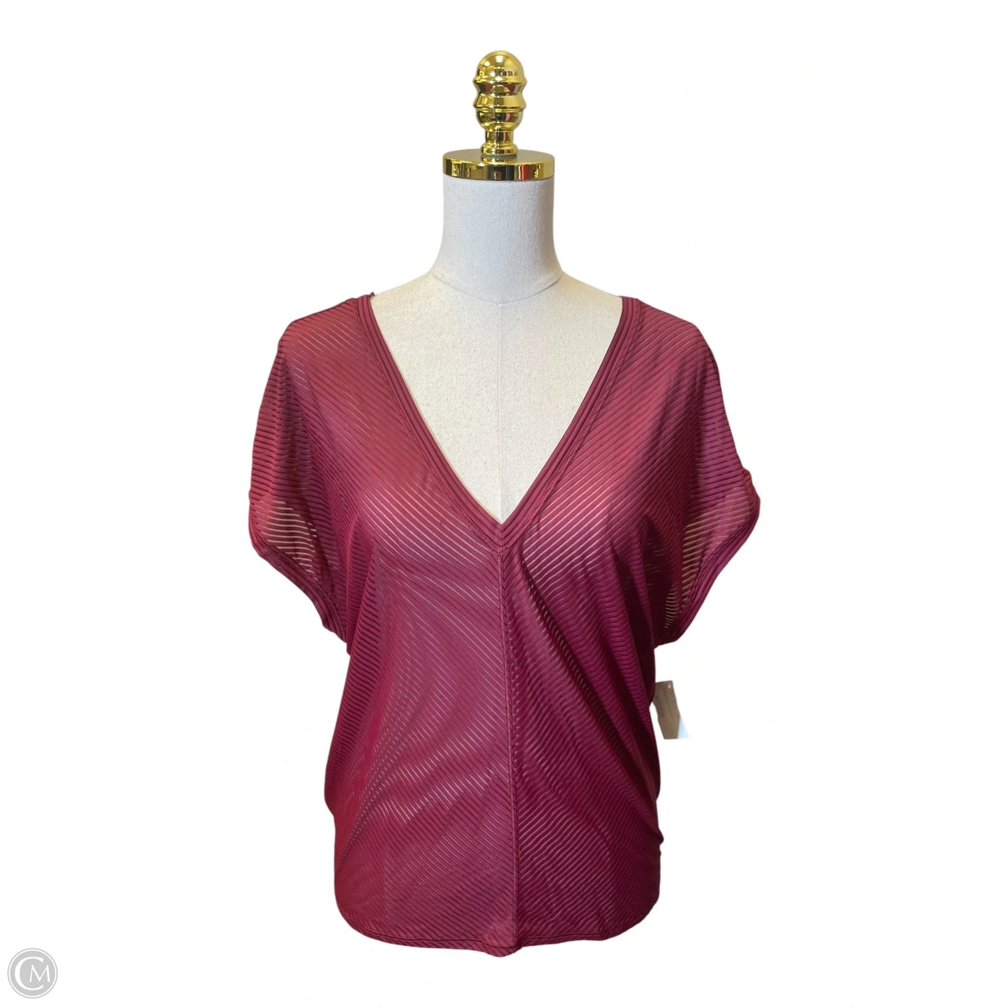 Athletic Top Short Sleeve By Lululemon In Red, Size: M