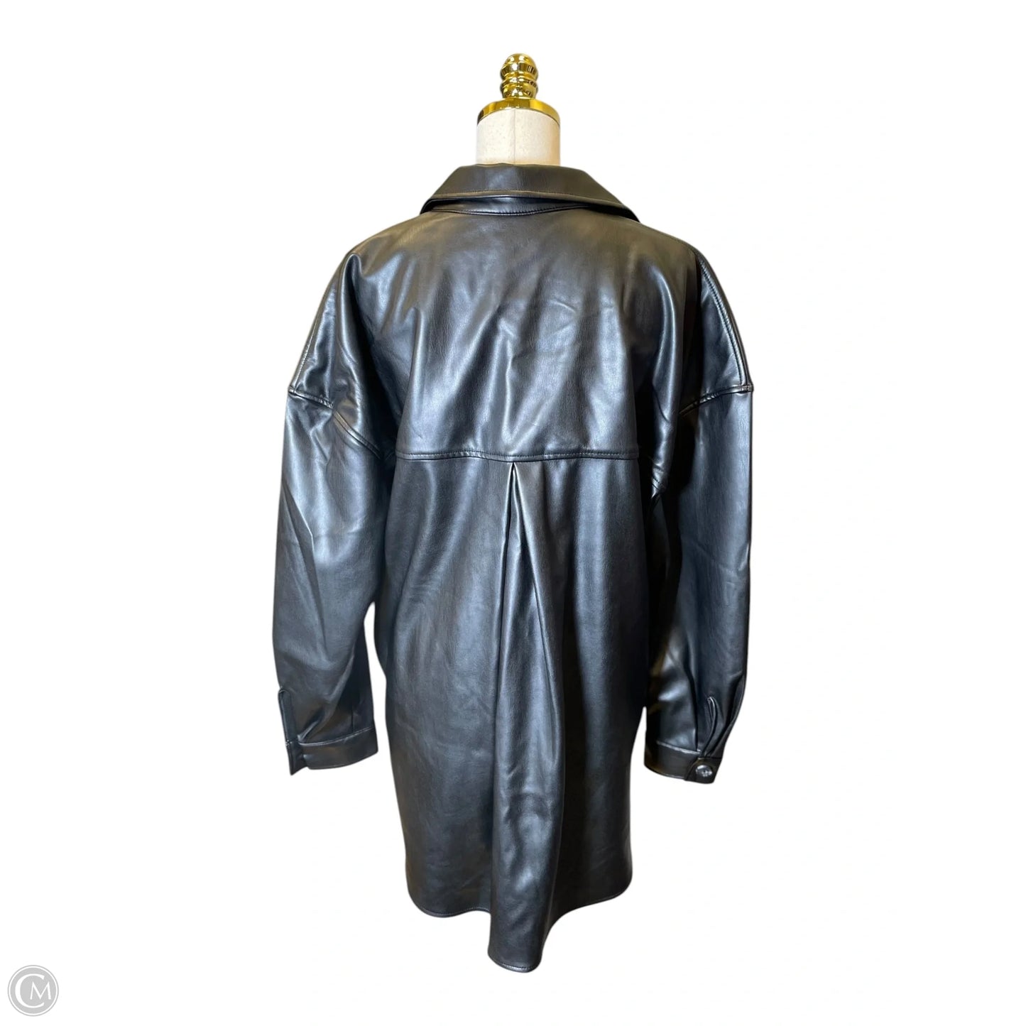 Jacket Leather By So In Black, Size: L