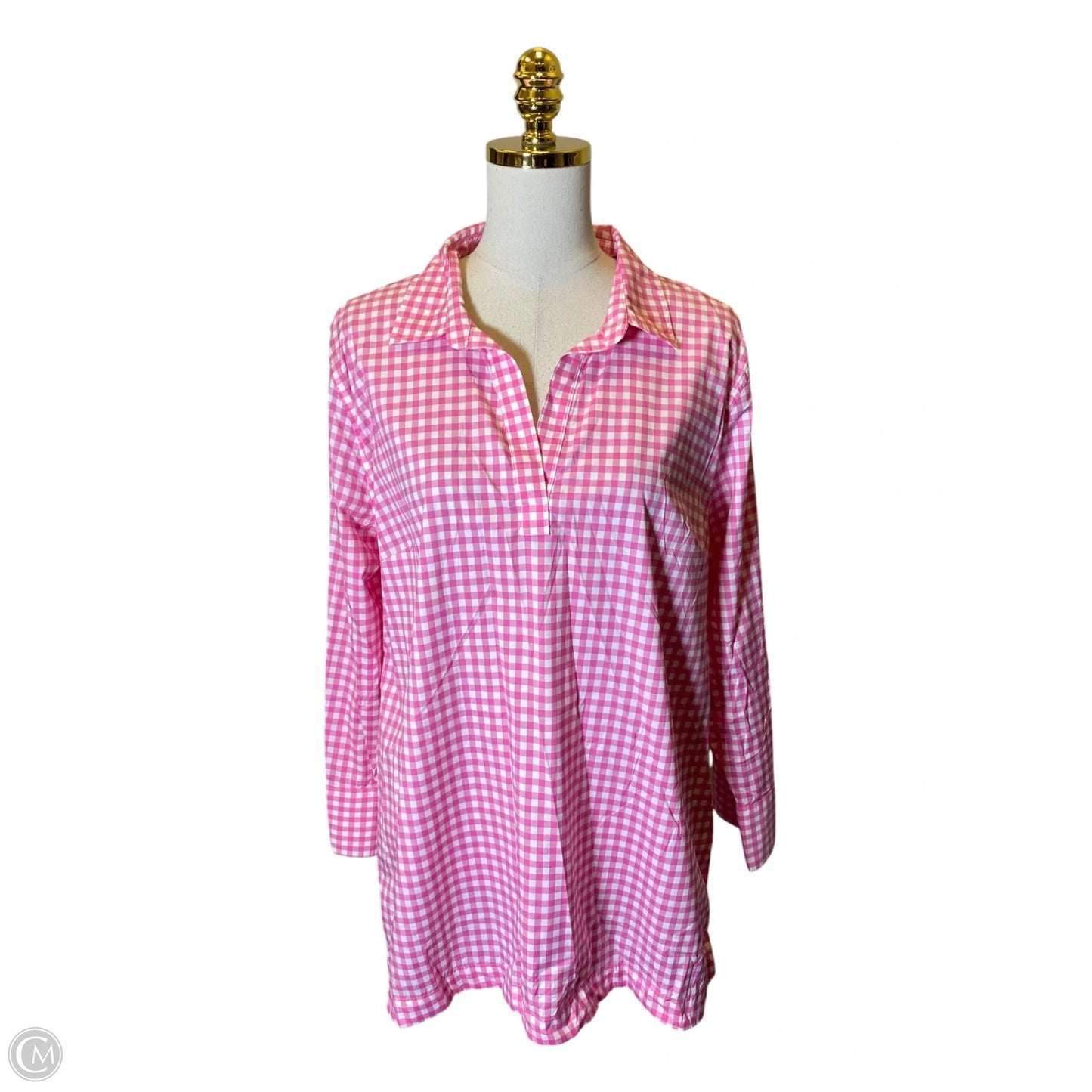 Blouse Long Sleeve By Vineyard Vines In Pink, Size: Xl