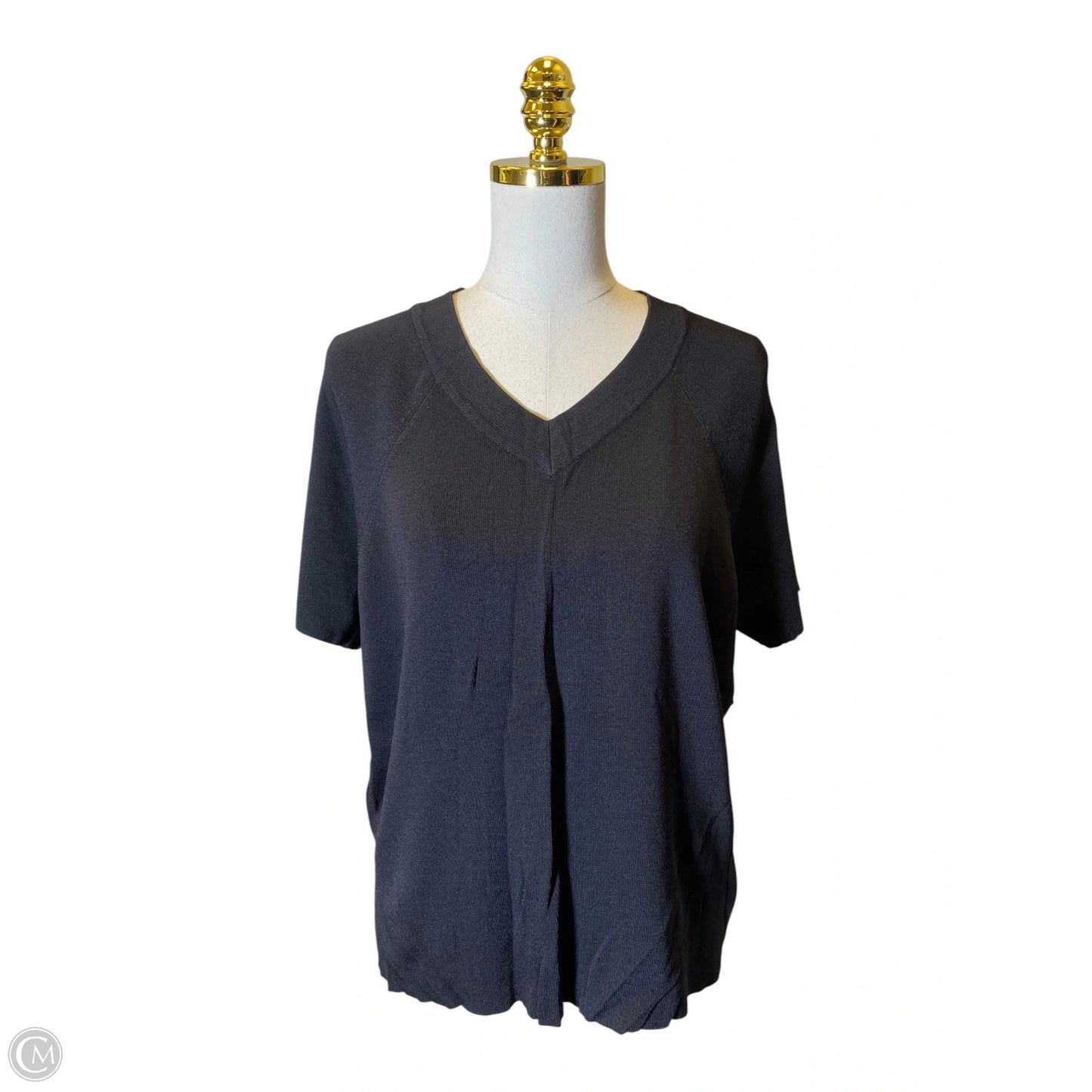 Sweater Short Sleeve By Laura Ashley In Black, Size: Xl