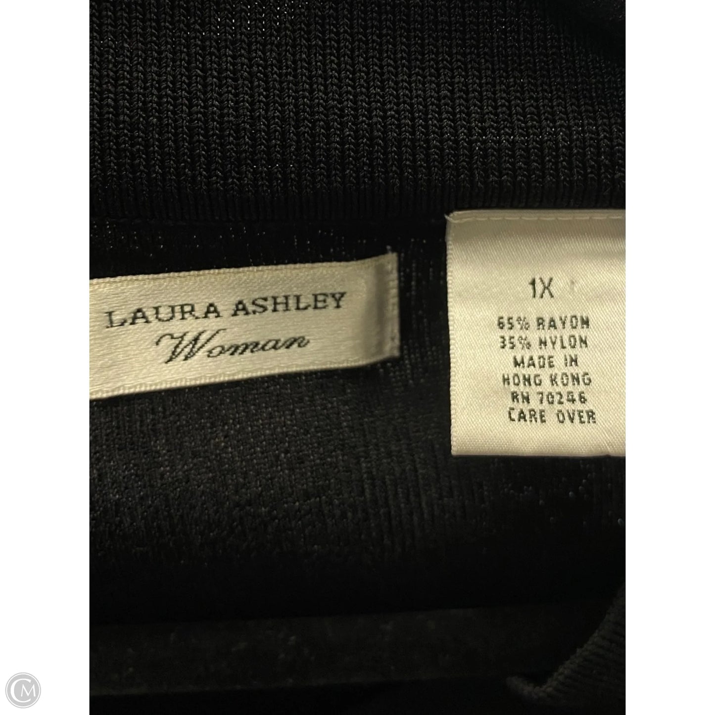 Sweater Short Sleeve By Laura Ashley In Black, Size: Xl