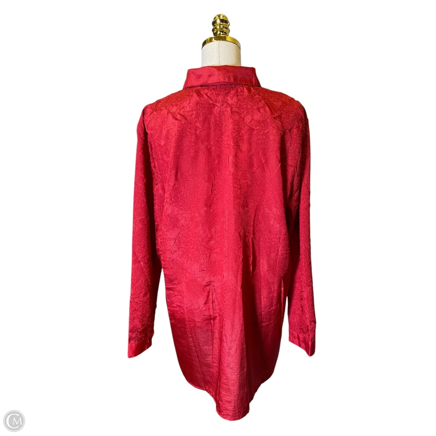 Blouse Long Sleeve By Chicos In Red, Size: Xl