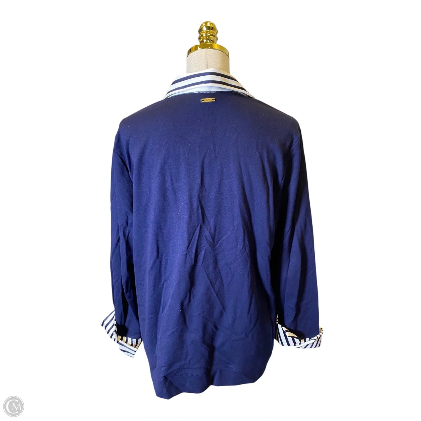 Blouse Long Sleeve By Jones New York In Navy, Size: Xl