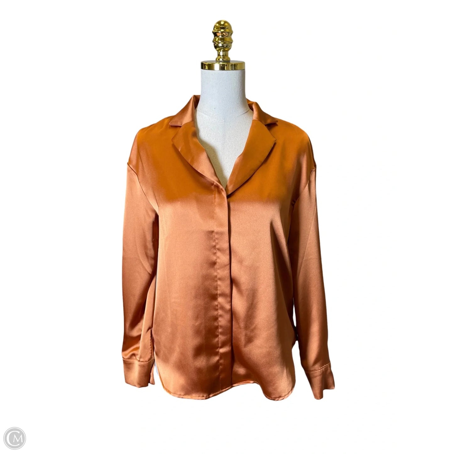 Blouse Long Sleeve By Rachel Zoe In Orange, Size: S