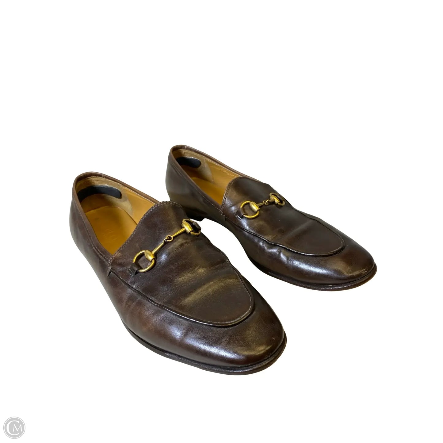 Shoes Luxury Designer By Gucci In Brown, Size: 10