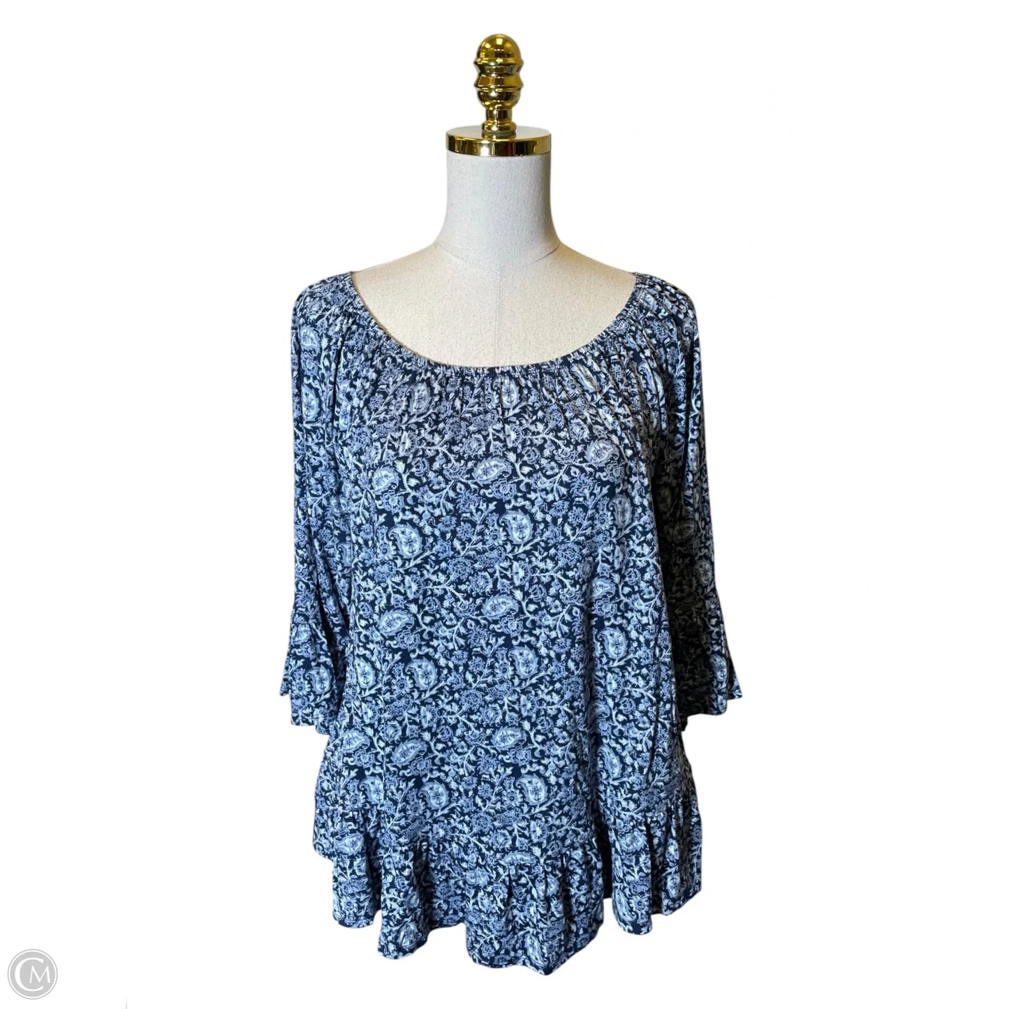 Top 3/4 Sleeve By Style And Company In Blue, Size: M