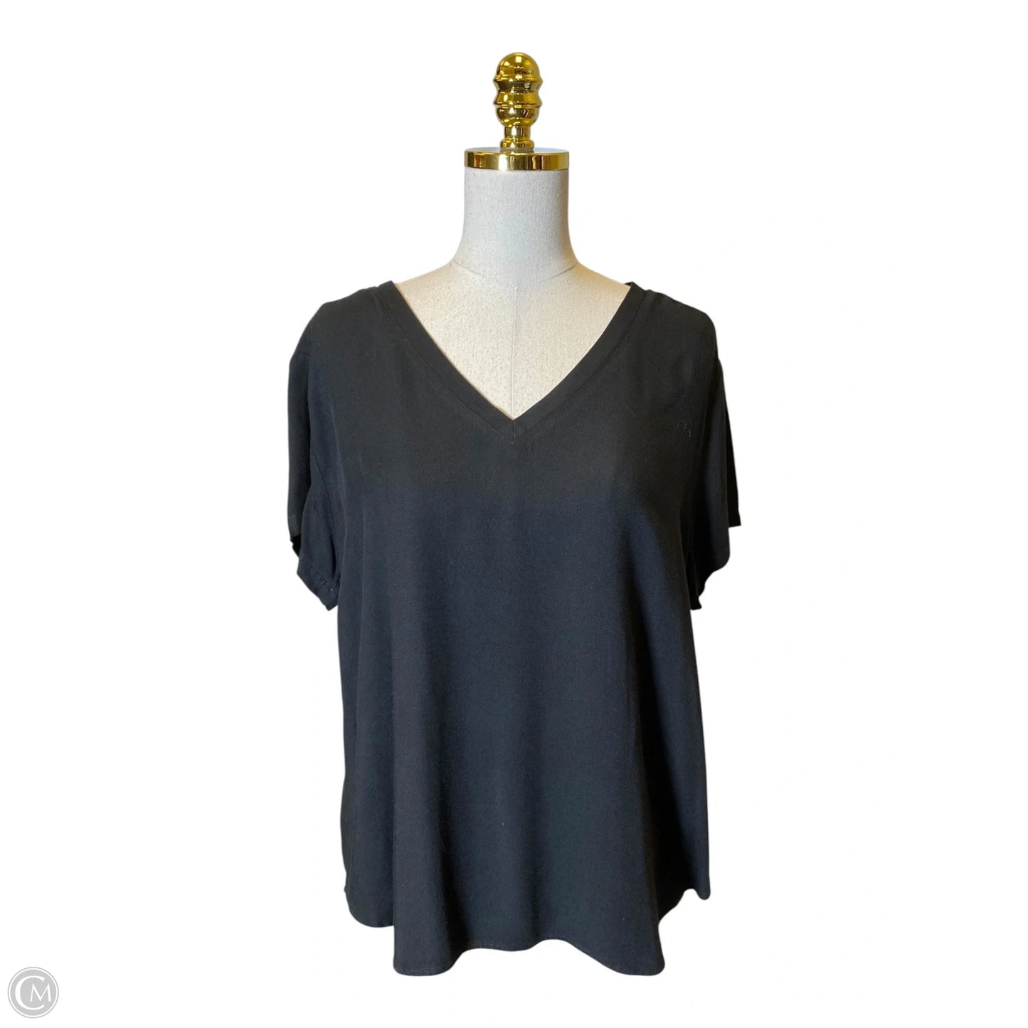 Top Short Sleeve Basic By Cloth & Stone In Black, Size: L