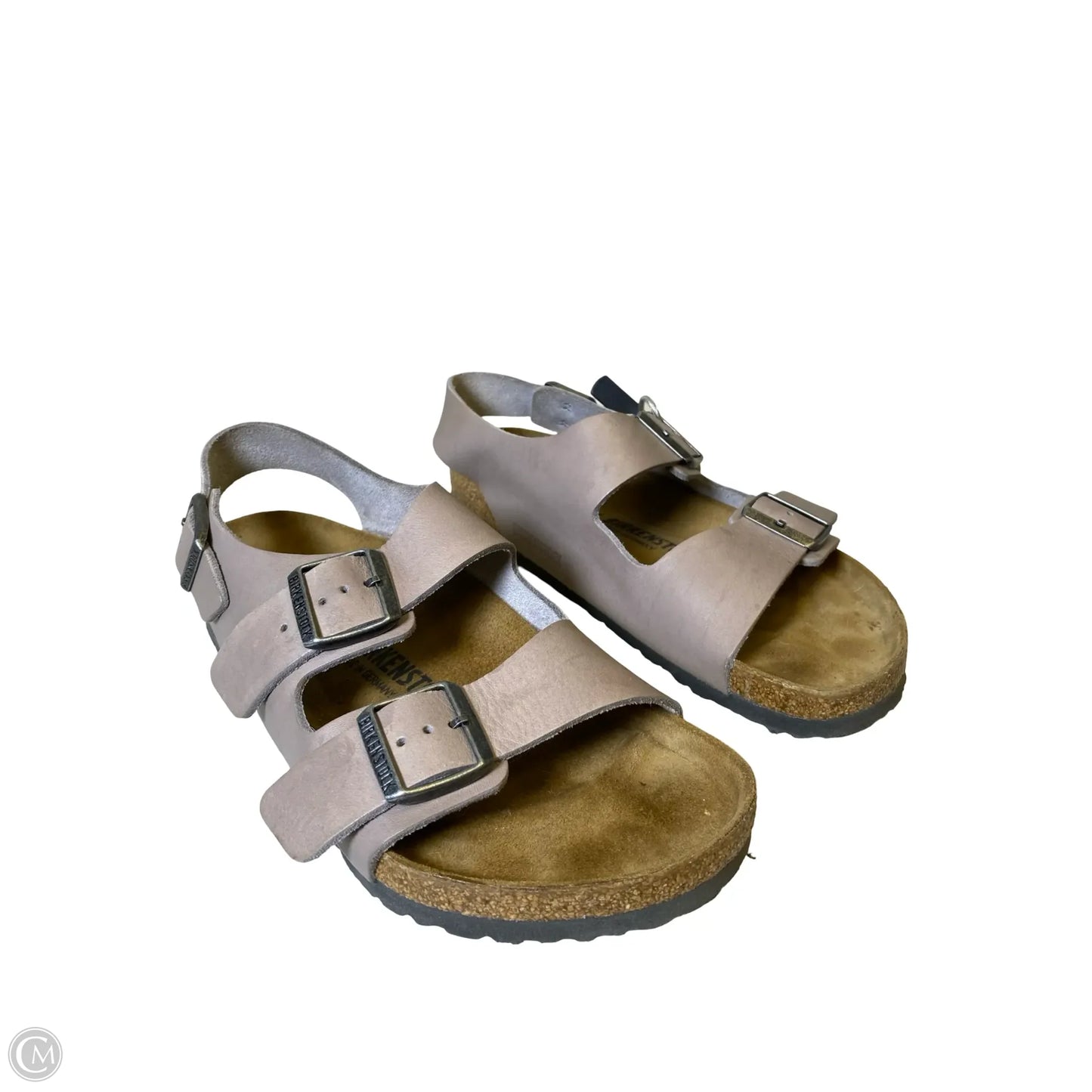 Sandals Flats By Birkenstock In Grey, Size: 10