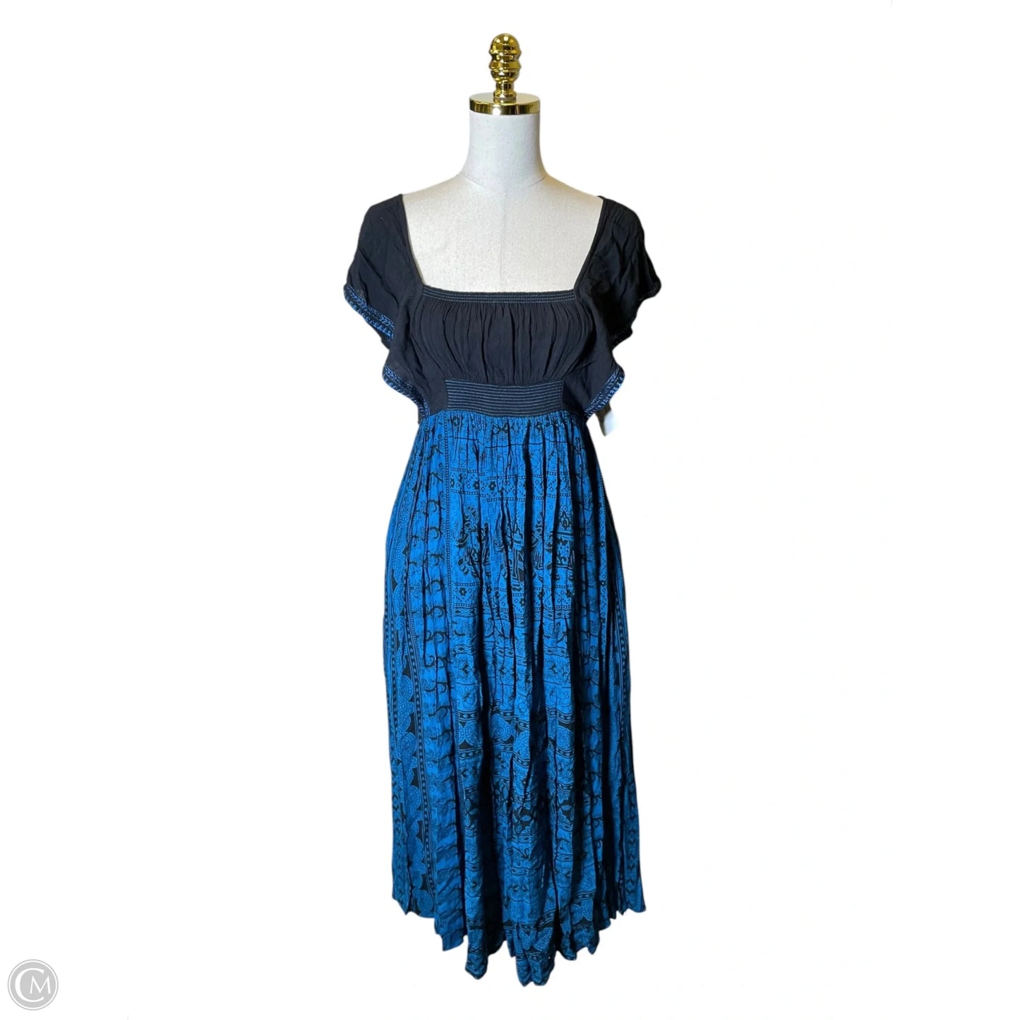 Dress Casual Maxi By Free People In Black & Blue, Size: Xs
