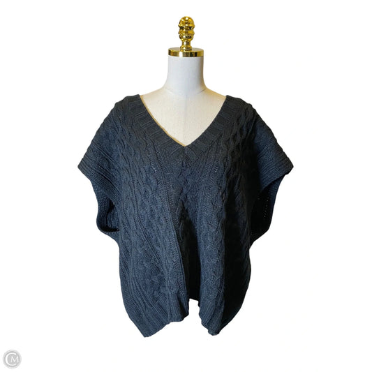 Vest Sweater By Lea & Viola In Black, Size: Xl