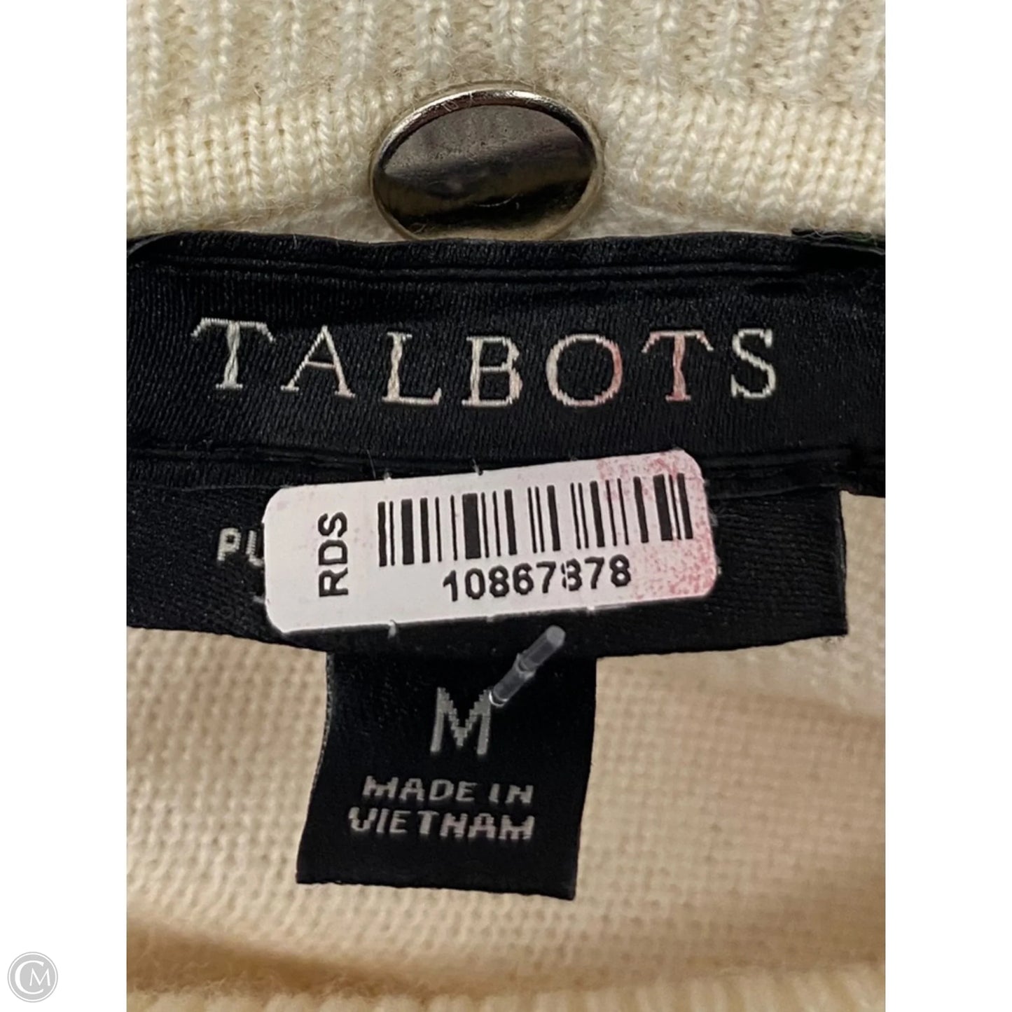Sweater By Talbots In Cream, Size: M