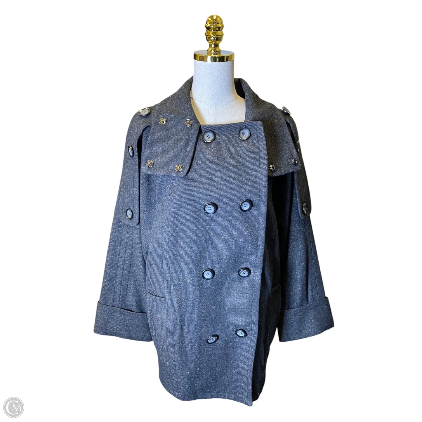 Coat Wool By Clothes Mentor In Black, Size: S