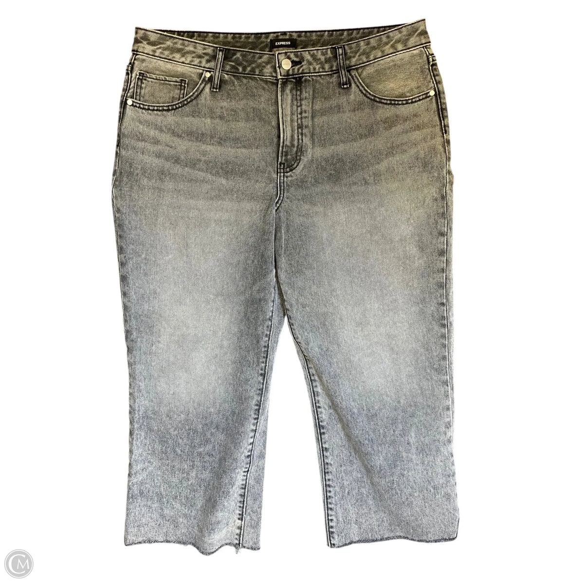 Jeans Cropped By Express In Grey, Size: 14