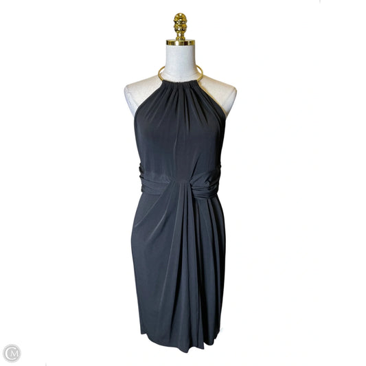 Dress Casual Midi By Calvin Klein In Black & Gold, Size: 8