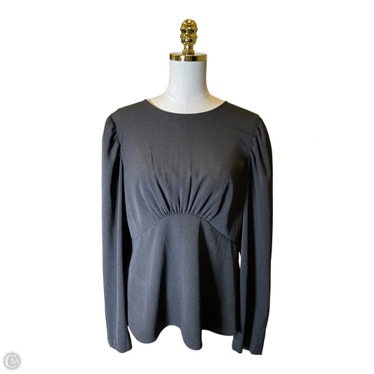 Blouse Long Sleeve By Express In Black, Size: L