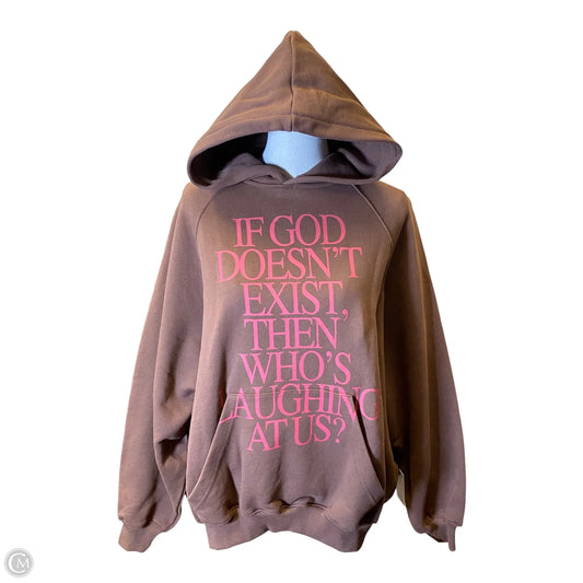 Sweatshirt Hoodie By Clothes Mentor In Brown & Red, Size: L