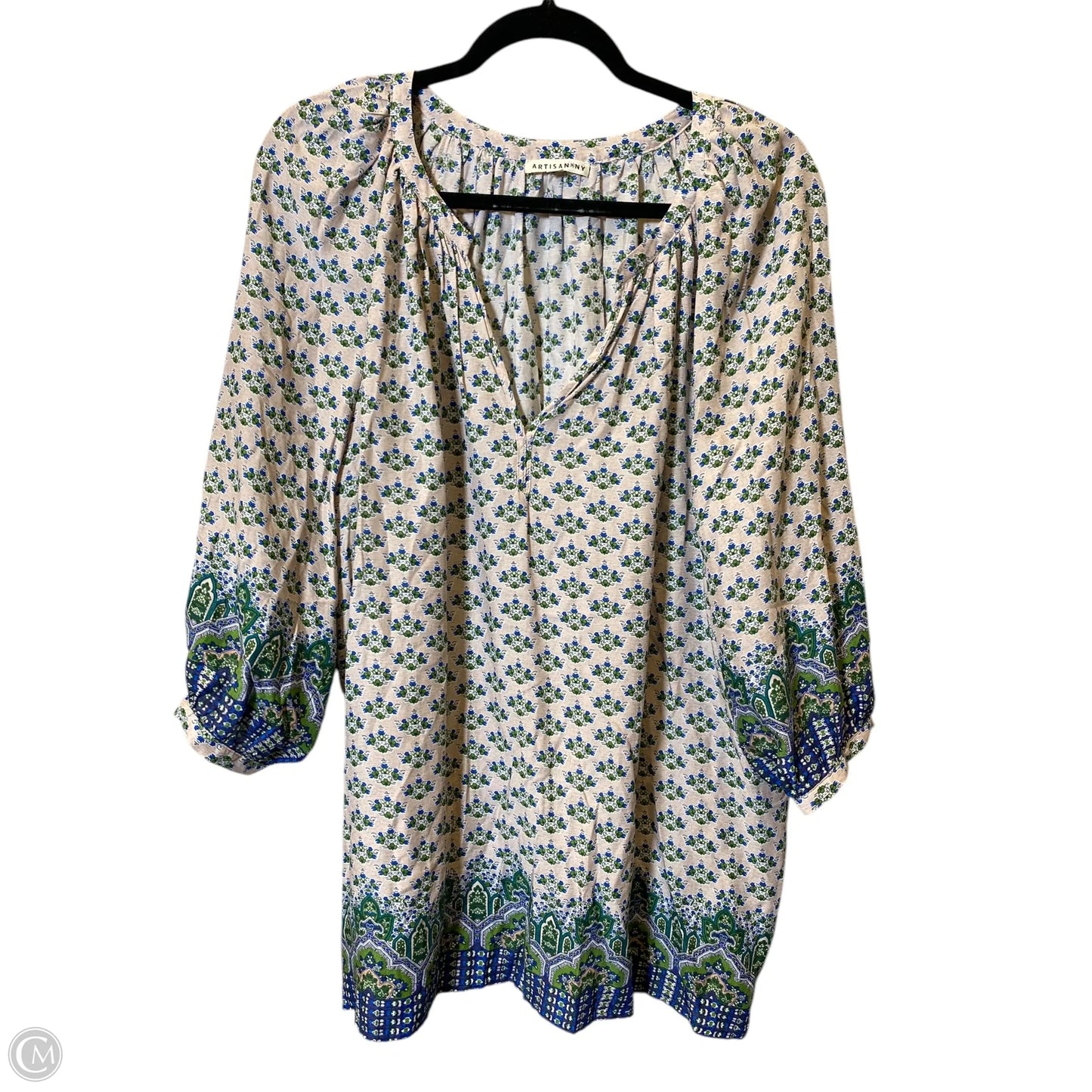 Top 3/4 Sleeve By Artisan Ny In Multi-colored, Size: Xl