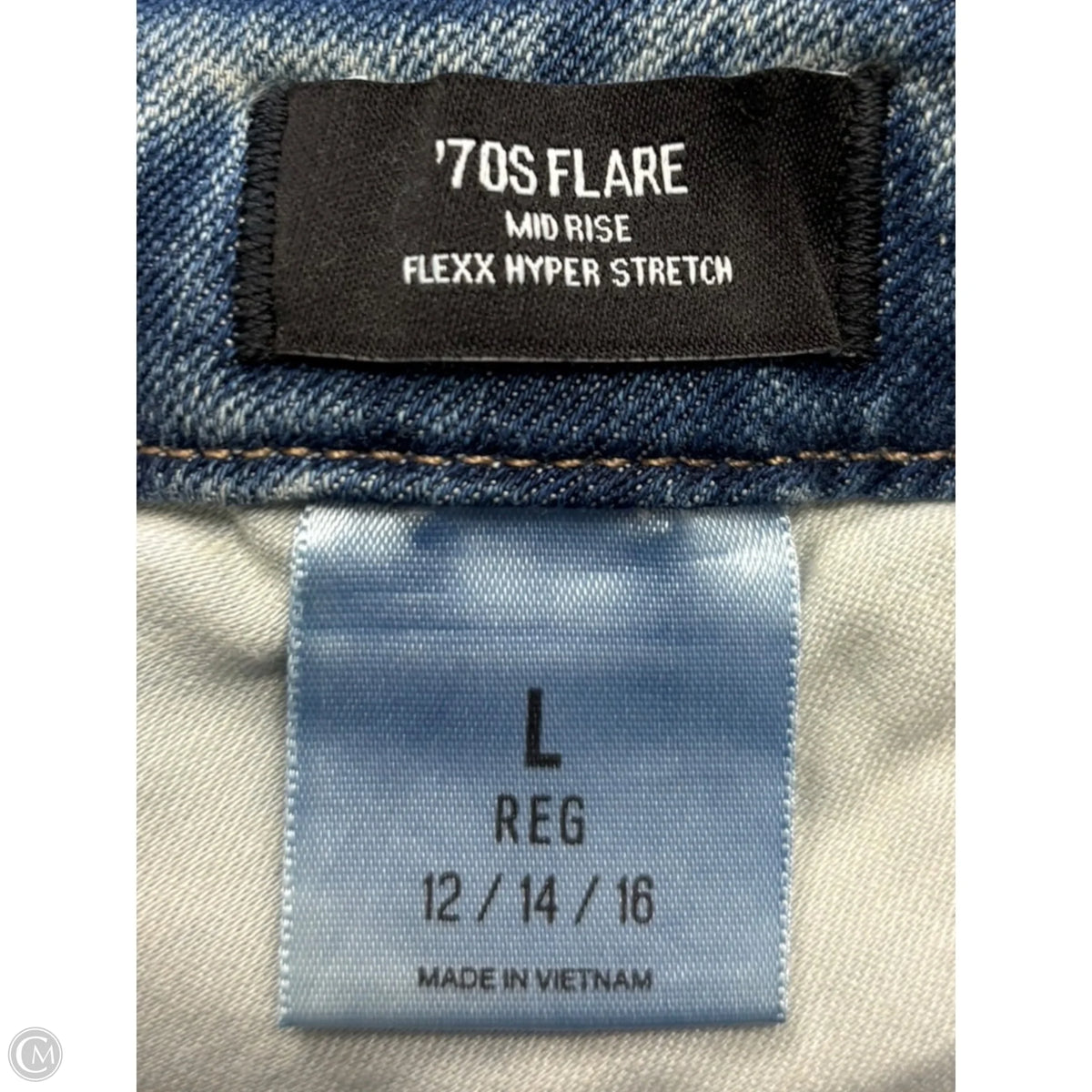 Jeans Flared By Express In Blue Denim, Size: 14