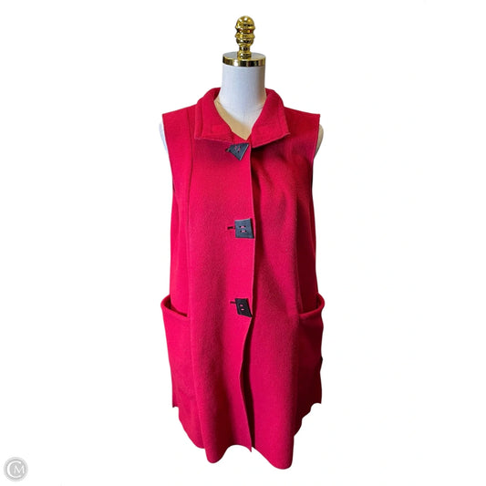 Vest Sweater By Clothes Mentor In Red, Size: L