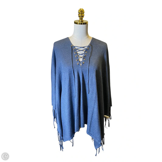Poncho By Chicos In Blue, Size: Osfm