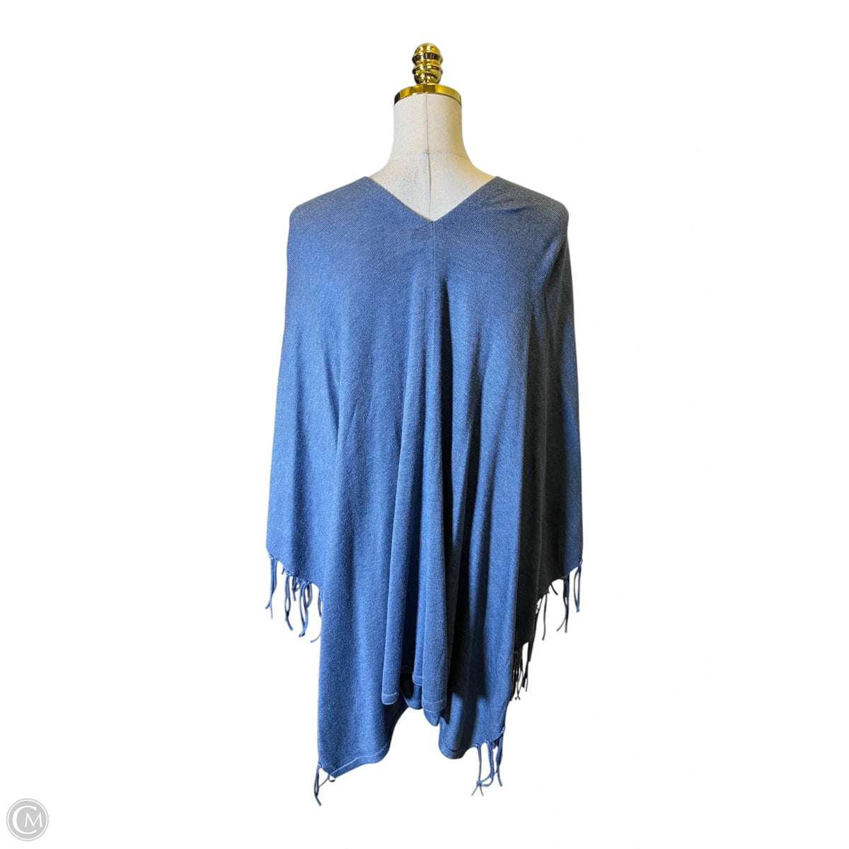 Poncho By Chicos In Blue, Size: Osfm