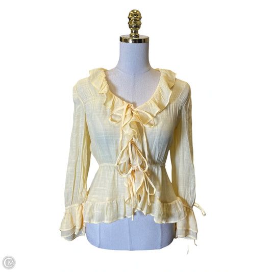 Blouse Long Sleeve By Clothes Mentor In Yellow, Size: S