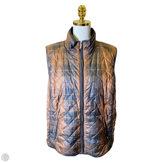 Vest Puffer & Quilted By Clothes Mentor In Black & Brown, Size: Xl