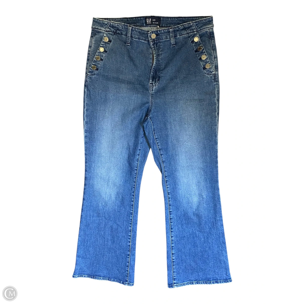 Jeans Flared By Gap In Blue Denim, Size: 16