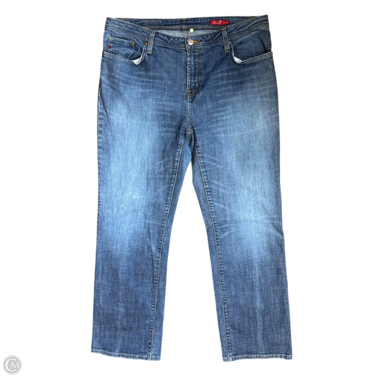Jeans Boot Cut By Seven 7 In Blue Denim, Size: 18