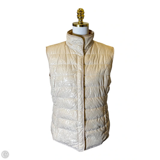Vest Puffer & Quilted By Johnston & Murphy In Cream, Size: L