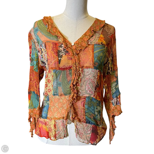 Blouse Long Sleeve By Chicos In Multi-colored, Size: M