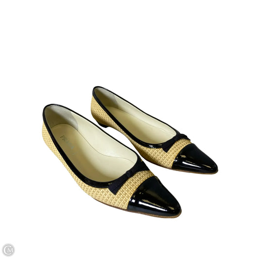 Shoes Luxury Designer By Prada In Black & Tan, Size: 7.5