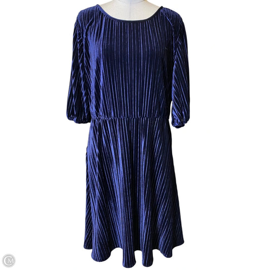 Dress Casual Midi By Dkny In Blue, Size: L